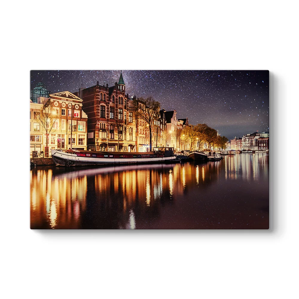 Yıldızlı Amsterdam Gecesi Tablosu - Model 1